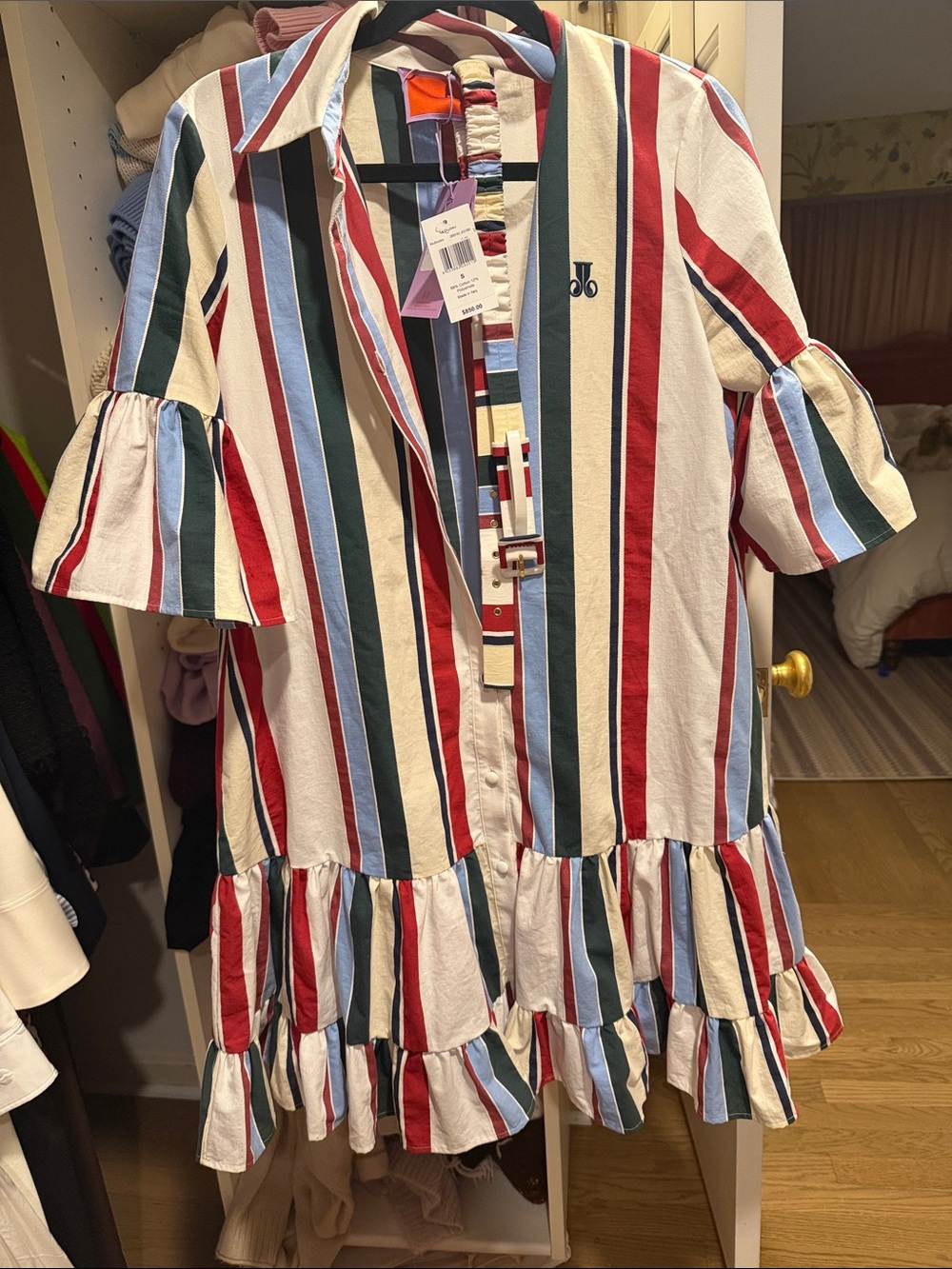 La Double J Multicolor Striped Jacquard Choux Dress NWT size 6 - Picture 3 of 6